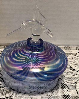 Blue Perfume Bottle With Bird Stopper