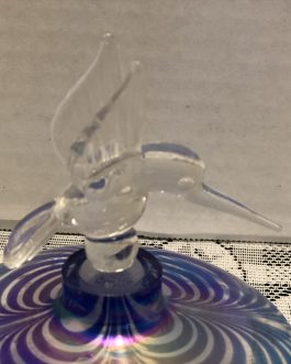 Blue Perfume Bottle With Bird Stopper