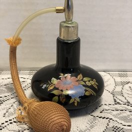 Vintage Perfume Atomizer With Floral Design