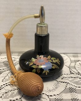 Vintage Perfume Atomizer With Floral Design