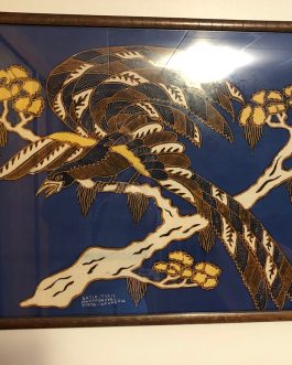 Batik Tulis Winotosastro Yogya Indonesia Art, Bird, Framed With Glass, Measures 32” x 23”