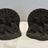 Antique Cast Iron Boy And Girl Wearing Nightcaps Bookends