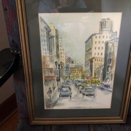 Kenneth Pauli Watercolor Titled “O’Farrell Street, San Francisco”