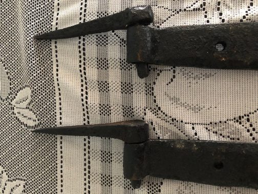 Collection Of 6 Hand Forged 1790 Wrought Iron Hinges