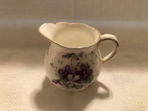 Victorian Violets Countryside Hammersley Sugar Bowl with Lid and Creamer