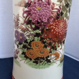 Beautiful Vintage Japanese Vase With Flowers, Birds & Butterflies