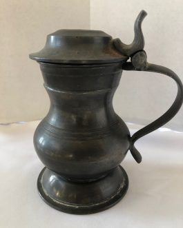 Antique Pewter Tankard With Lid, London Seal On The Bottom