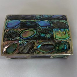 Dome Topped Mexico Dresser Box With Inlaid Sheller Exterior