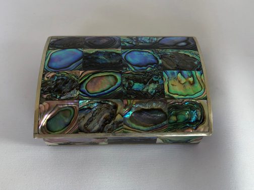 Dome Topped Mexico Dresser Box With Inlaid Sheller Exterior