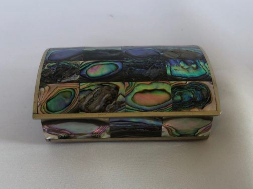 Dome Topped Mexico Dresser Box With Inlaid Sheller Exterior