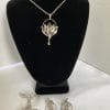 Ann Lee Sterling Necklace, Brooch, and Earring Set