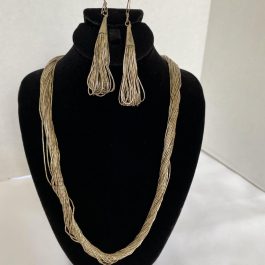 Sterling Multi Strand Necklace With Matching Earrings