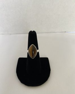 Terrific Tiger Eye And Sterling Silver Ring, Size 7