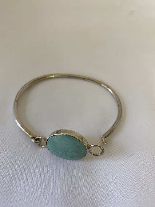 Sterling Silver Turquoise Bracelet - Substantial Weight!