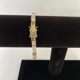 Sterling Silver Bracelet With Clear Stones, 71/2″