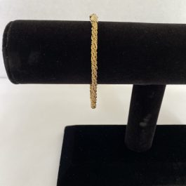 Gold Over Sterling Silver Rope Style Bracelet 7”