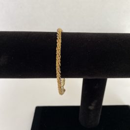 Gold Over Sterling Silver Rope Style Bracelet 7”