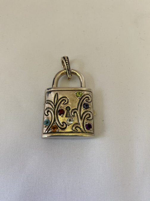 Sterling Silver Gemstone "Locket" - Heavy!