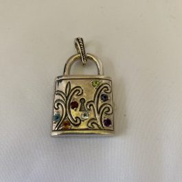 Sterling Silver Gemstone “Locket” – Heavy!