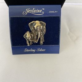 Jezlaine Sterling Silver Elephant Brooch, 1 1/2″ X 1″