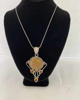 Incredible Pendant And Necklace Set Marked .925