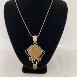 Incredible Pendant And Necklace Set Marked .925