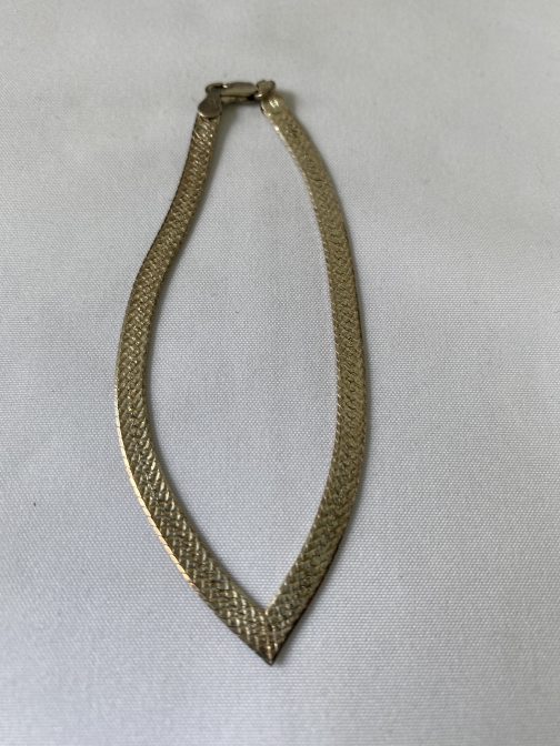Sterling Silver "V" Point Shaped Bracelet 7”, Marked 925