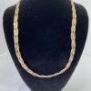 Sterling Silver 17” Triple Weaved Chain With Lobster Clasp, Marked Italy 925