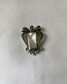 Sterling Silver Marcasite And Mother Of Pearl Pendant