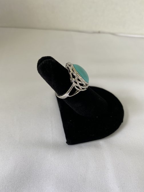 Sterling Silver Turquoise Colored Estate Ring, Size 6