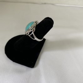 Sterling Silver Turquoise Colored Estate Ring, Size 6