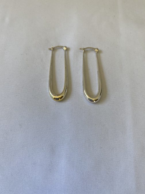 Beautiful Pair Of Sterling Silver Pierced Earrings, 1½” Long