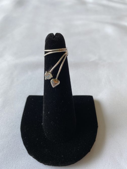 Sterling Silver Ring, Uni-Size With A Heart And A CZ Stone