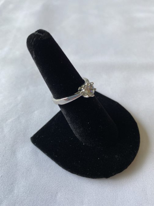 Sterling Silver Ring With CZ Stone, Size 7 1/2