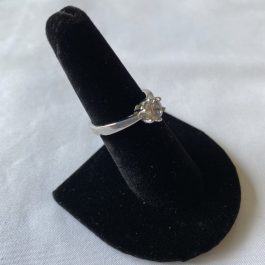 Sterling Silver Ring With CZ Stone, Size 7 1/2