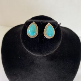 Beautiful Pair Of Sterling Silver And Turquoise Earrings