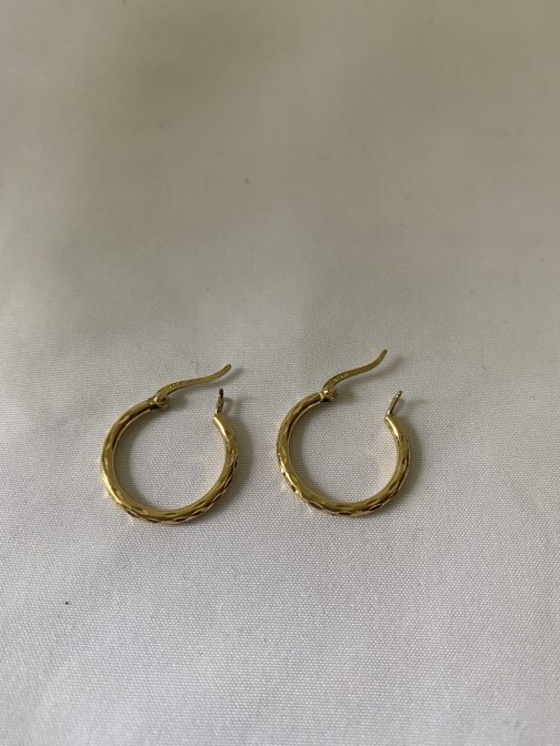 Pair Of Gold Over Sterling Silver Hoop Earrings ¾”