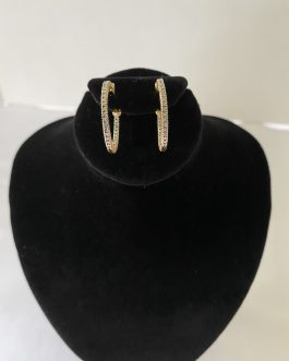 Pair Of Gold Over Sterling Silver Hoop Earrings For Pierced Ears 1”