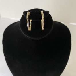 Pair Of Gold Over Sterling Silver Hoop Earrings For Pierced Ears 1”