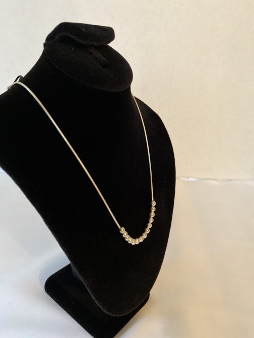 Sterling Silver Necklace With Lobster Claw Clasp 16”