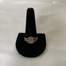 Sterling Silver Ring Engraved MJB On The Face, Size 12 1/2