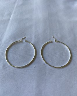Pair Of Sterling Silver Hoop Earrings 1¾”