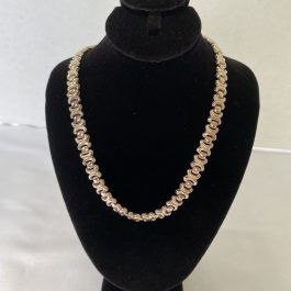 Vintage Sterling Silver Heavy Necklace 15” With Lobster Claw Clasp