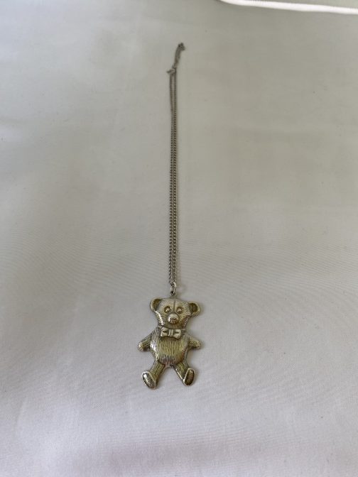 Sterling Silver Bear Pendant And Chain 18”
