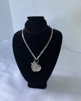Heavy Sterling Silver 28” Chain With 4 Charms