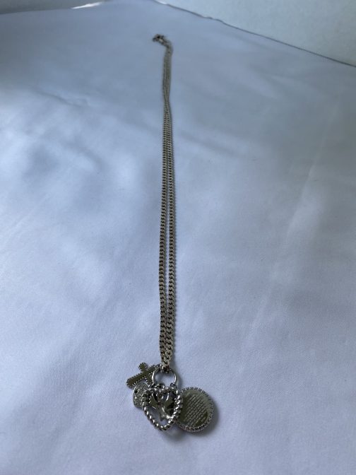 Heavy Sterling Silver 28” Chain With 4 Charms