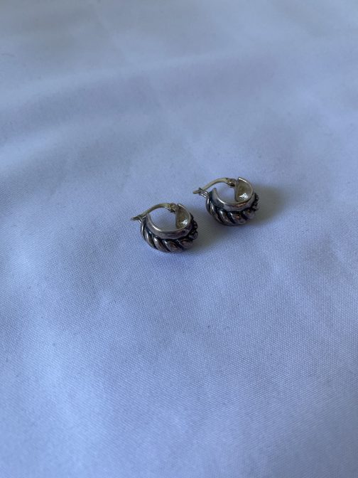 Pair Of Sterling Silver Pierced Earrings