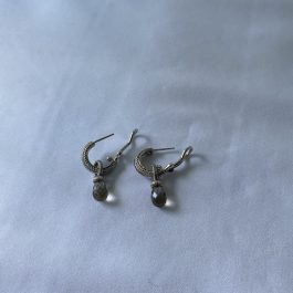 Sterling Silver Dangling Earrings With Clear Stone