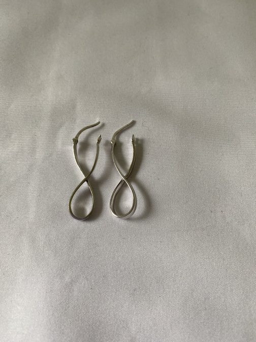 Sterling Silver Earrings, Twisted Figure 1¼”