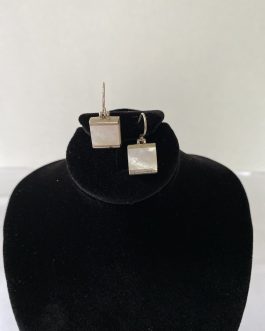 Pair Of Sterling Silver Earrings With White Stone